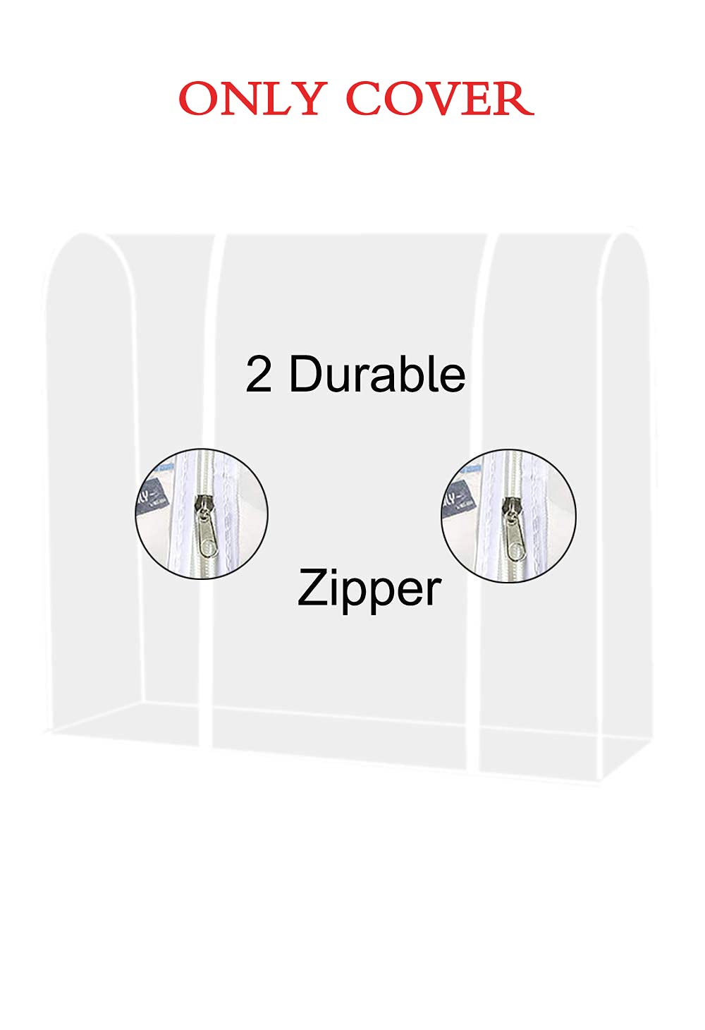 TzBBL Clothing Rack Cover, Clothes Garment Rack Cover 6 Ft - with 2 Durable Zippers, Waterproof Cover for Clothing Hanging Rack 71" X 20" X 52" (180 X 50 X 133 cm) - Only Cover
