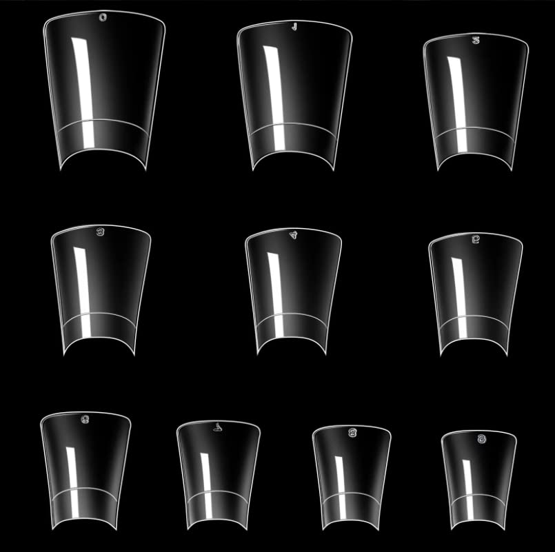 Duck Nail Tips 500PCS,SITELENABY Clear Duck Feet Flare Tips for Acrylic Nails,Wide French Half Cover Nail Tips for Nail Salons and DIY French ABS Nail Art Tips 10 Size (500pcs Duck nail tips)