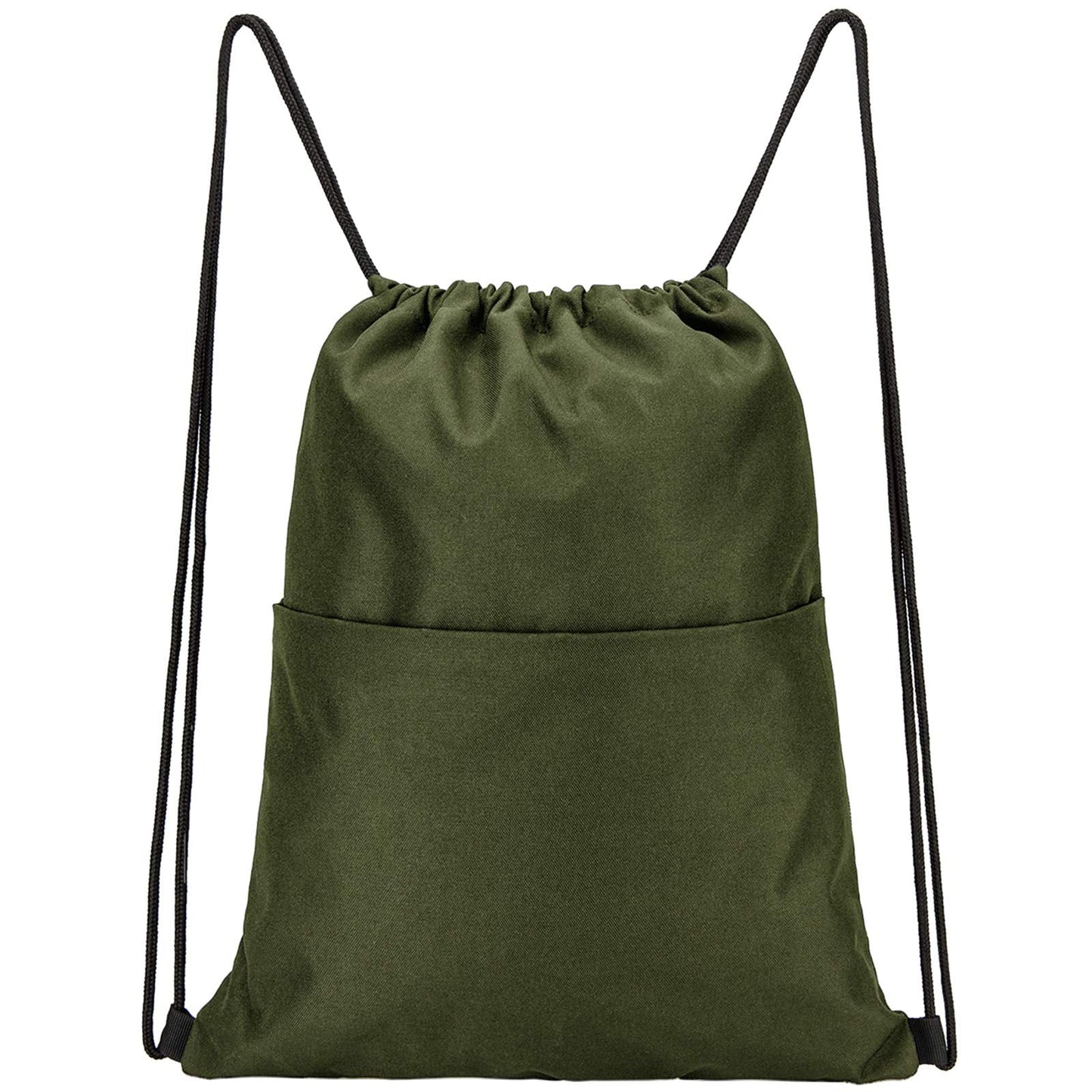 Vorspack Drawstring Backpack Water Resistant String Bag Sports Sackpack Gym Sack with Side Pocket for Men Women - Green
