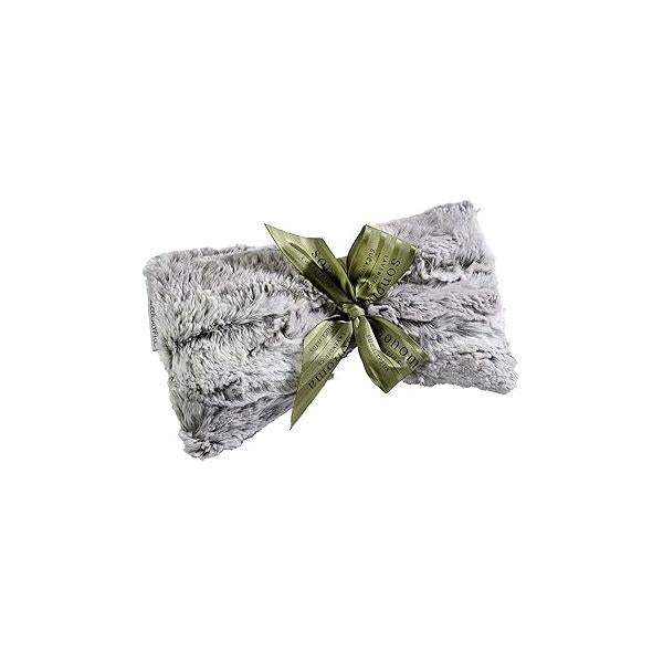 Sonoma Lavender Spa Mask, Heatable/Chillable Aromatherapy Eye Pillow with Infused Flaxseed Insert, Compress for Stress Relief Removable and Washable Cover (Platinum Angora)