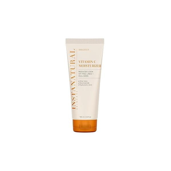 InstaNatural Vitamin C Moisturizer Face Cream, Brightens and Reduces the Look of Fine Lines Wrinkles, Moisturizing Lotion for Dry Skin, with Hyaluronic Acid, 3.4 FL Oz