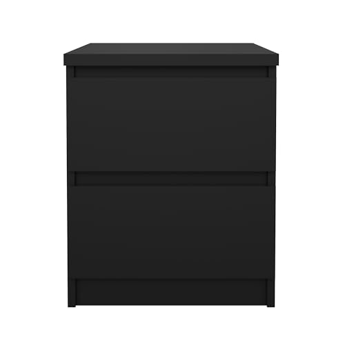 Tvilum 2 Drawer Bedroom Nightstand Nighstand, 19.69 in x 15.91 in x 19.49 in, Black