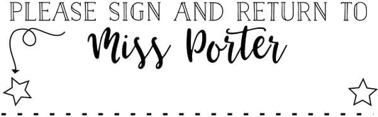 Custom Self-Inking Stamps - 49 Designs | Fun Phrases | Grading Made Easy | Classroom & Library Book Stamps (Please Sign, Return Stars, Xtra Large)