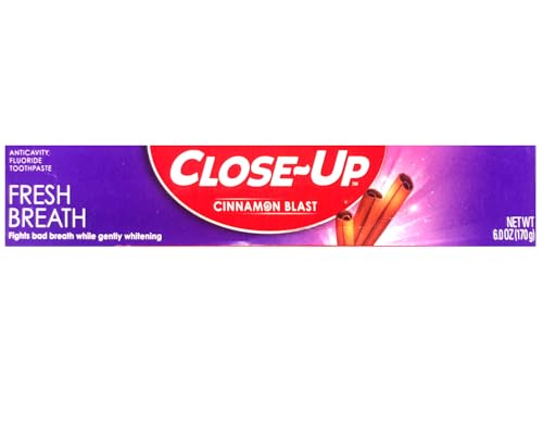 Close-Up Toothpaste, Refreshing Red Gel, Anticavity Fluoride, Cinnamon, 6 Ounce (Pack of 6)
