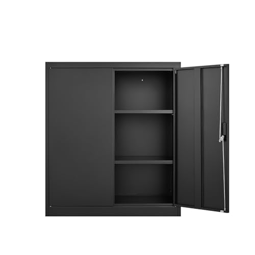 ODOOKON Storage Locker,File Organizer, Storage Cabinet with Door Locks and Two Adjustable Shelves, Suitable as a Cabinet for Home, Office, School & Garage Use