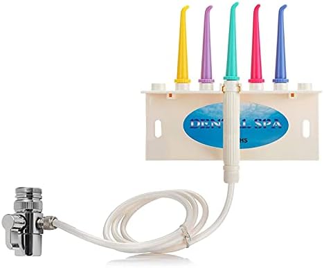 Water Dental Flosser for Family Use 5 Color Jet Tips for Faucet & Shower, Oral Irrigator Non-Electric Safety Water Pressure,Oral Care Tooth Cleaning. Energy Saving & Environmental Protection.