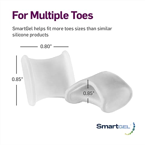 NatraCure Advanced Gel Toe Separator (w/Toe Loop) - Spacer, Corrector, Straightener to Cushion and Align Bent, Crooked, Overlapping Toes - Corns, Pinky Tailor Bunions - (1104-M RET6PK) - Size: Small