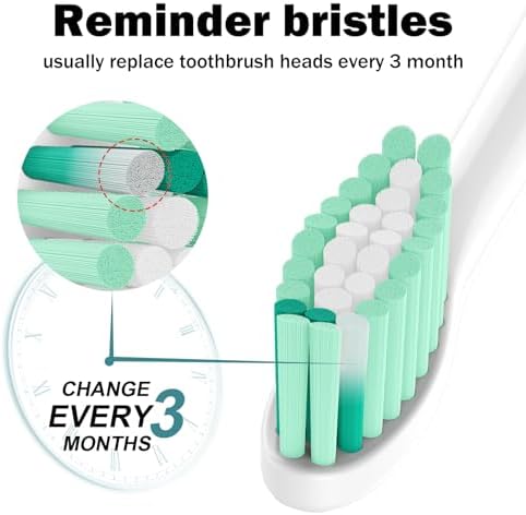 Toothbrush Heads for Philips Sonicare Replacement Brush Heads Medium Soft Dupont Bristles Electric Toothbrush Replacement Heads Fit E-Series Essence Xtreme Elite Advance and CleanCare, 6 Pack