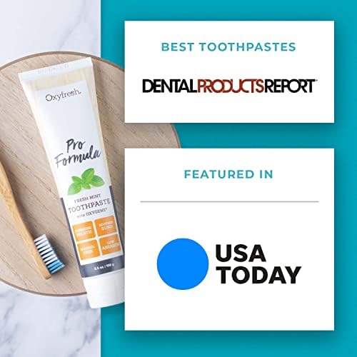 Oxyfresh Pro Formula Fresh Mint Toothpaste – Gentle Low Abrasion - Cosmetic Fluoride Free Formula - Great for Sensitive Teeth and Gums with Natural Essential Oils. 5.5 oz.