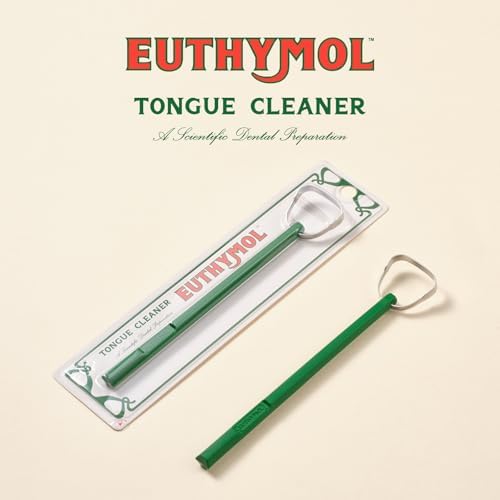 Euthymol 304 Stainless Steel Tongue Scraper – Reduces Bad Breath, Removes Tongue Plaque, Improves Oral Hygiene, Easy to Use & Clean