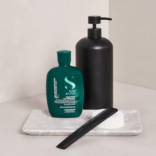 Alfaparf Milano Semi di Lino Reconstruction Reparative Sulfate Free Shampoo for Damaged Hair - Color Safe - Repairs, Restores Fiber & Elasticity - Paraben Free - Vegan