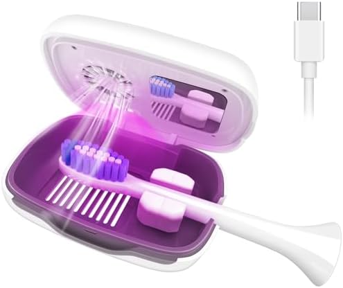 Toothbrush Covers Case and Holder with Light,Toothbrush San itizer Cover with Holder, Rechargeable Portable Toothbrush Cleaner Case, Toothbrush Box Fan with Dryer