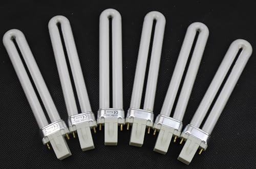 MAGIKON 6-Pack Replacement Electronical 9W U-Shaped 365nm Lamp Bulb Tube for Nail Art Dryer UV Lamp Light - Not Inductance Bulb (6-2/5-Inch, Normal)