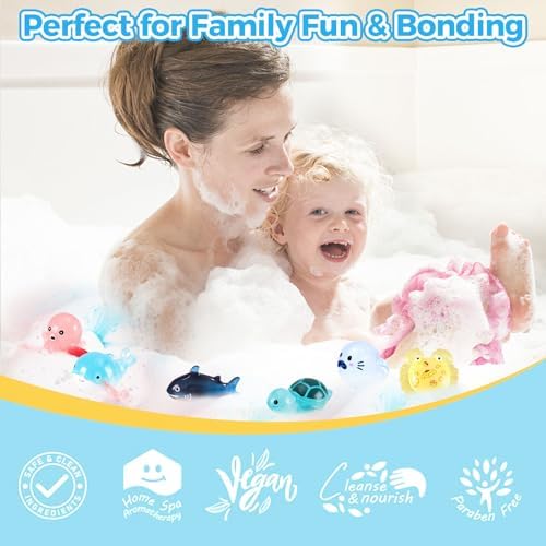 Bath Bombs for Kids, 3.5oz Large Shark Bath Bomb with Toys Inside, Boys Bath Bomb with Surprise Inside, Organic Natural Bubble Bath Fizz for Kids, 6 Pack