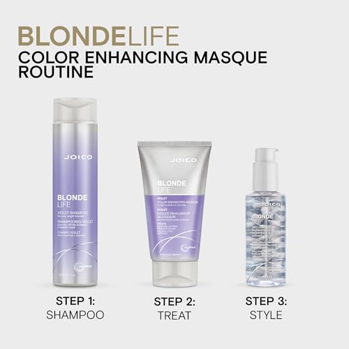 Joico Blonde Life Violet Conditioner | For Cool & Bright Blonde Hair | Neutralize Brassy Tones | Banish Yellow Tones | Boost Shine | Sulfate Free | With Monoi & Tamanu Oil
