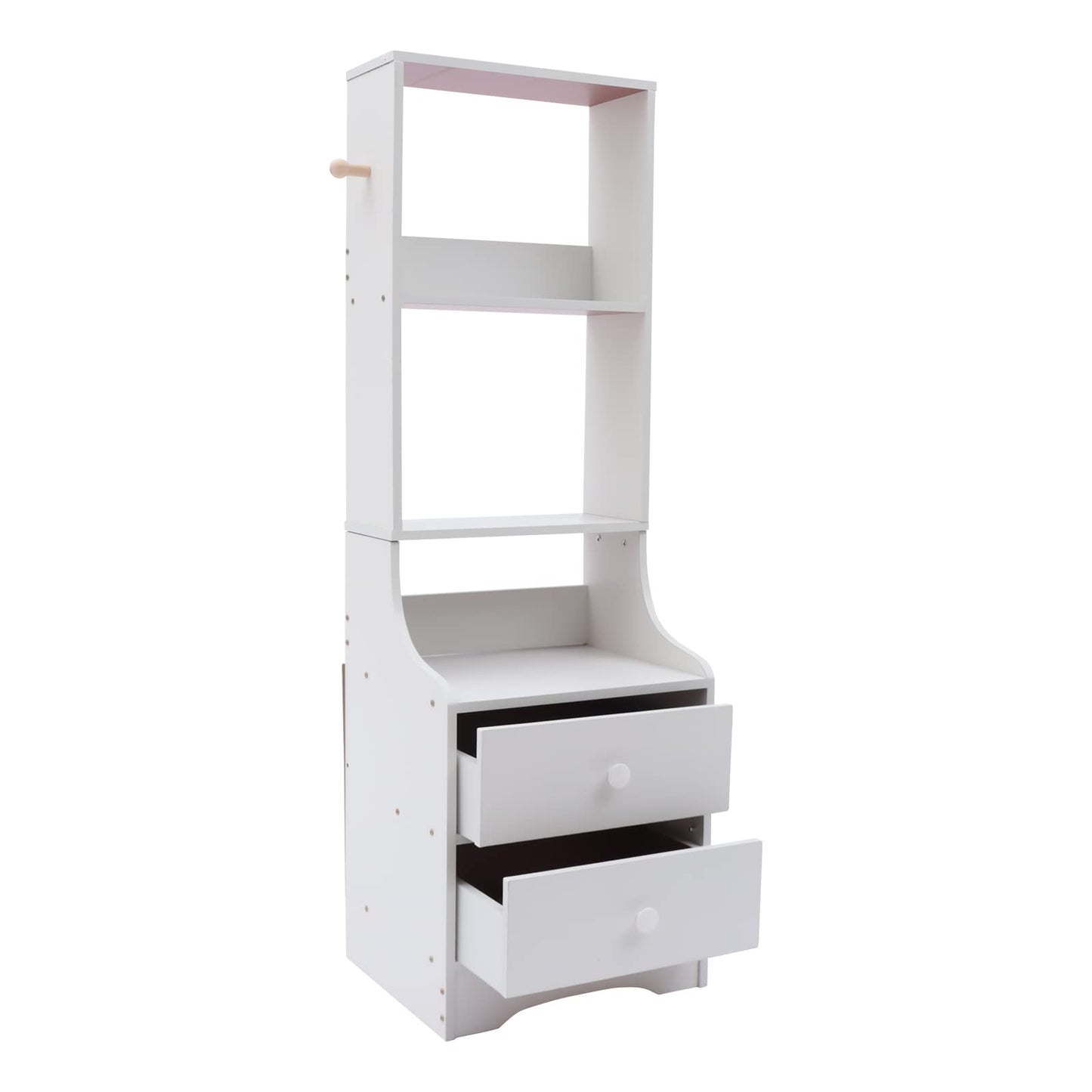 Modern Nightstand, Tall Bed End Table/Bedside Table for Bedroom Living Room, Bed Side Table/Night Stand with Storage Shelf and 2 Drawers