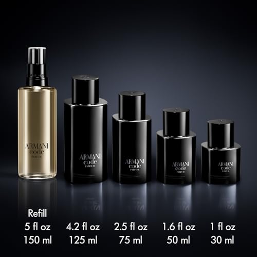 Armani Beauty – Code – Parfum Refill – Cologne for Men – Fresh & Aromatic Men’s Fragrance – Bergamot, Clary Sage, Tonka Bean Notes - 5.0 Fl Oz