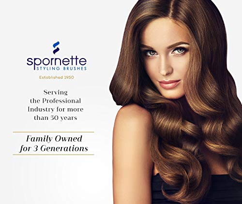 Spornette Boar Bristle Hair Brush for Women - Big Wonder Teasing Brush with Boar & Tourmaline Nylon Bristles - Tapered Handle for Back Brushing, Combing and Creating Volume & Slick Backs (Black)