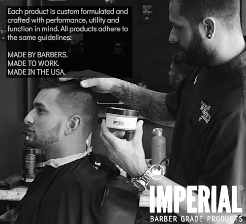 Imperial Barber Grade Gel Pomade - All Day Strong Hold, No Flaking, Water Based, Reactivatable - Natural Men's Hair Styling Product 12oz