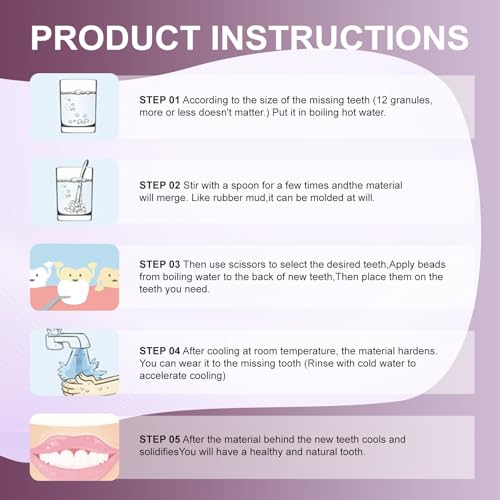 Tooth Repair kit，Teeth Repair Kit for Filling The Missing Broken Tooth and Gaps-Moldable Fake Teeth and Thermal Beads Temporary Replacement Kit-L002