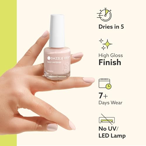 Dazzle Dry Nail Lacquer (Step 3) - Paparazzi Pink - A cool dusty rose pink with purple undertones. Full coverage cream. (0.5 fl oz)