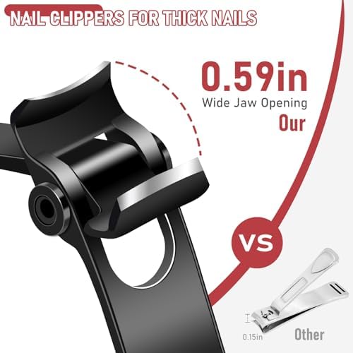Toenail Clippers for Thick Toenails, Nail Clippers for Seniors with 15mm Wide Jaw Opening, Large Heavy Duty Toe Nail Clippers, Sharp Fingernail Clipper Nail Cutter Gifts for Men Women Dad Mom Him