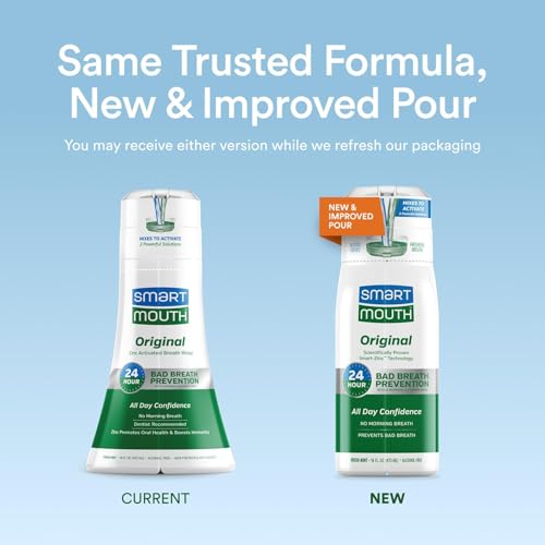 SmartMouth Premium Zinc Ion Toothpaste & Original Activated Mouthwash Combo - Whitening Toothpaste with Fluoride (Mild Mint Flavor) & Adult Mouthwash for Bad Breath (Fresh Mint Flavor)