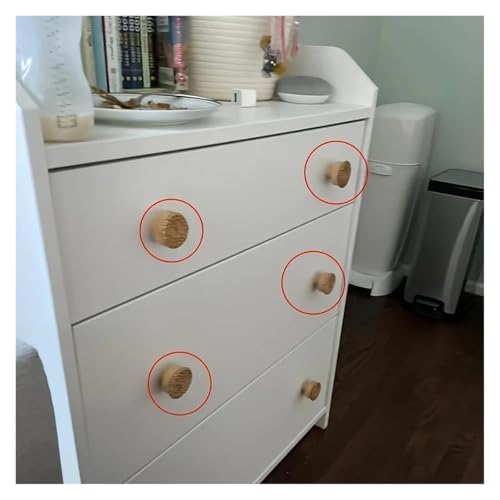 NRBMZYEN Cabinet Pulls 6 Pack Rattan Dresser Knobs Durable Wood Drawer Knobs Handmade Wicker Woven Pulls