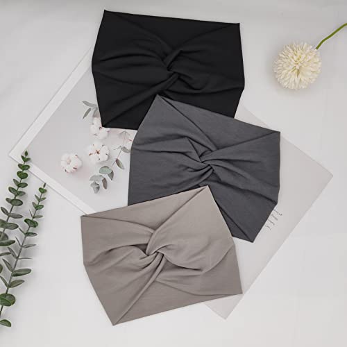 Wide Headbands For Women Extra Large Headband Twisted Knot Head Bands For Women's Hair Band Turban Accessories 6 Pack