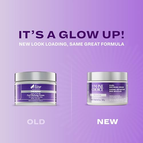 The Mane Choice The Alpha Curly As Can Be Curl Defining Cream,12 Oz, Defines, Hydrates & Smooths Frizz, Curl Cream For Coily, Wavy & Curly Hair, Enriched with Biotin & Vitamin E, Paraben-Free