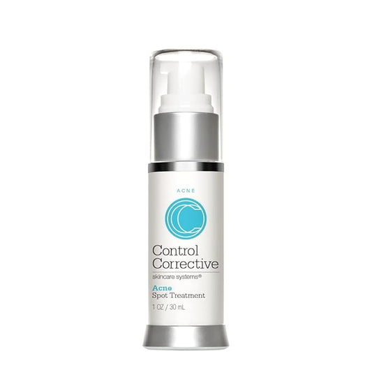 CONTROL CORRECTIVE Acne Spot Treatment Gel – 2% Salicylic Acid + Glycolic Acid Formula for Breakouts & Blemishes – With Witch Hazel, Aloe & Panthenol – 1 oz Clear Skin Serum