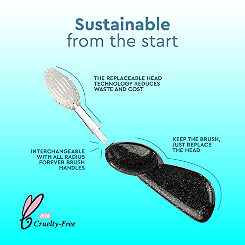 RADIUS Toothbrush, Original Big Brush with Replaceable Head, Right Handed, Midnight Sky/Marble/Soda Pop, BPA Free & ADA Accepted, Pack of 3