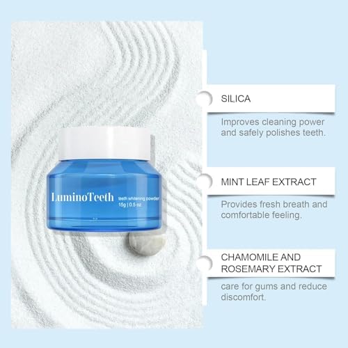 Lumino Teeth™ Teeth Whitening Deluxe Powder, Natural Teeth Whitener, Luminoteeth Booster Powders-Breath Freshness and Fluoride-Free Whitens, Strengthens & Purifies