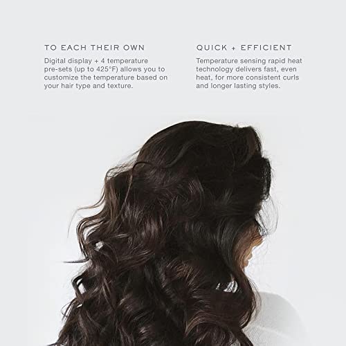 Kristin Ess Hair 1 1/4" Titanium Curling Iron for Beach Waves + Curls for Medium and Long Hair, Smoothing + Frizz Control, Dual Voltage, Auto Shut-Off