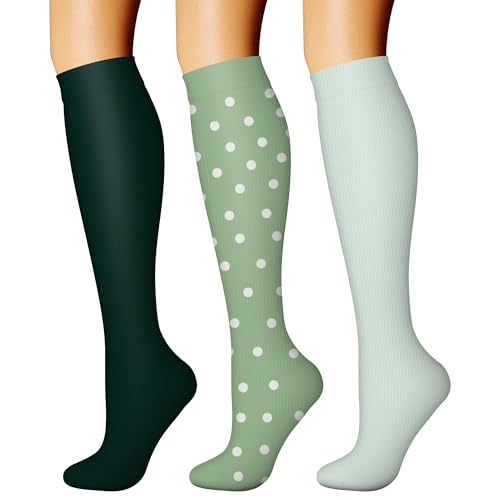 CHARMKING Compression Socks for Women & Men Circulation (3 Pairs) 15-20 mmHg is Best Athletic for Running, Flight Travel, Support, Cycling, Pregnant - Boost Performance, Durability (S/M, Multi 59)