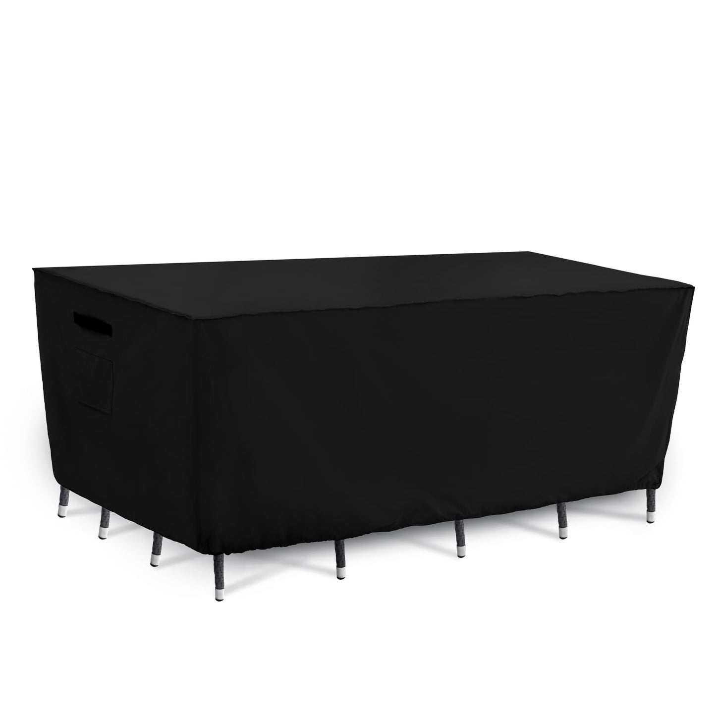 Tempera Patio Furniture Covers - Heavy Duty Rectangle, Waterproof Outdoor Table & Chair Covers, 90''L x 60''W x 27.8''H, Black