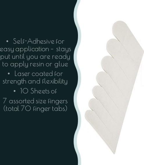 SHEBA NAILS Silk Nail Wrap Self-Adhesive Pre Cut Fingers - White, 70 Finger Tabs