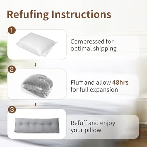 ZTVZTV Wedge Headboard Pillow for Bed, Queen Dorm Headboard Pillow Support for Sitting Up, Reading, Relaxing, Bolster Pillow with Removable Washable Cover, Gray