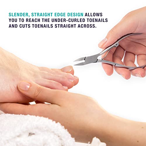 Trim Simply Foot Ingrown Toenail Kit - Includes Stainless Steel Toenail Nipper and Stainless Steel Dual-Ended File - Professional Foot Care Set for Salon Quality Grooming - Easy-to-Use - 2 Piece Set