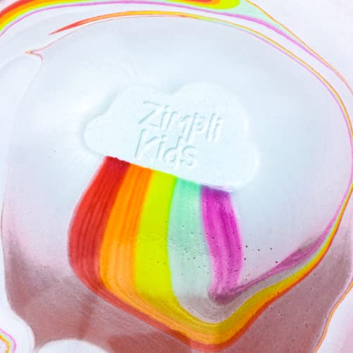 3 x Cloud Rainbow Bath Bomb from Zimpli Kids, Children's Large Bubble Bath Bomb, Vivid Rainbow Colours, Kid Gift Set