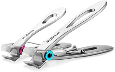 MR.GREEN Nail Clippers, Ultra Wide Jaw Opening Toenail Clipper for Thick Nails Heavy Duty Stainless Steel Fingernail Clippers for Seniors (Mr-1224plus)