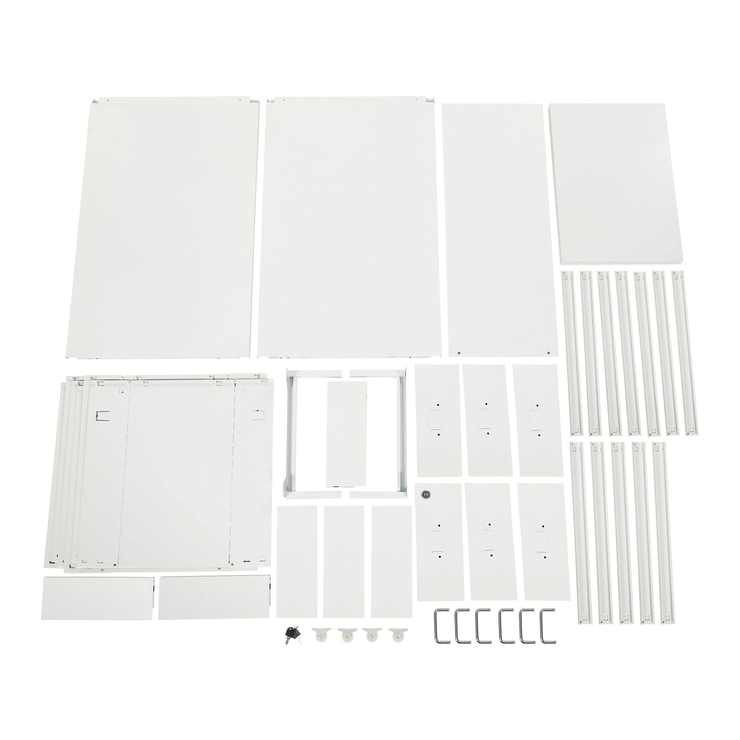 HZOPUTLH 6 Drawer Vertical File Cabinet with Lock, Freestanding Filing Metal Drawers Organizer with 4 Wheels, Movable Under Desk Cabinet Vertical File Storage for Home Office (White)