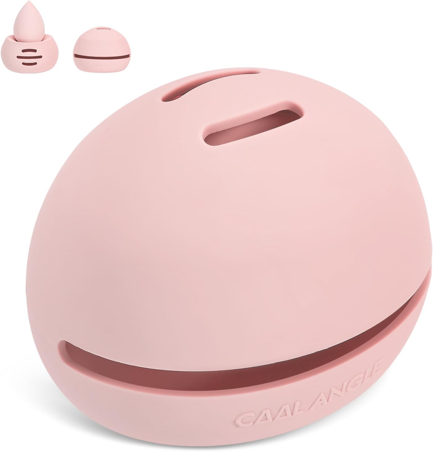 Makeup Sponge Holder Silicone Beauty Sponge Holder Makeup Blender Case for Travel 2 in 1 Stand Storage For Quick Drying Pink