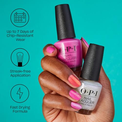 OPI Nail Lacquer Nail Polish | Opaque Light Red Crème Chip Resistant Nail Polish | Vegan, Fast Drying, Streak Free