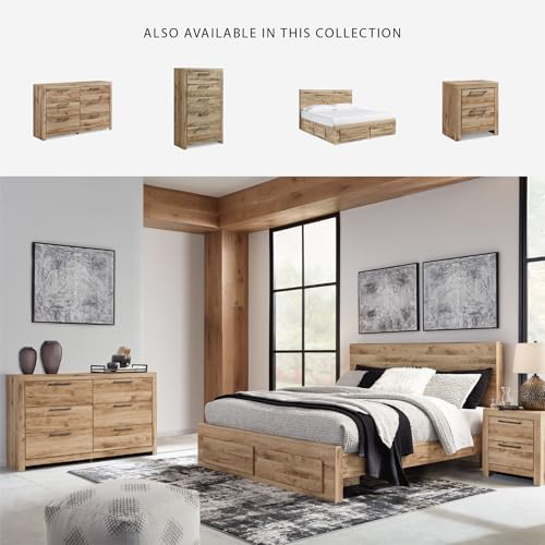 Signature Design by Ashley Hyanna Mid-Century Modern 6 Drawer Dresser, Light Brown & Beige