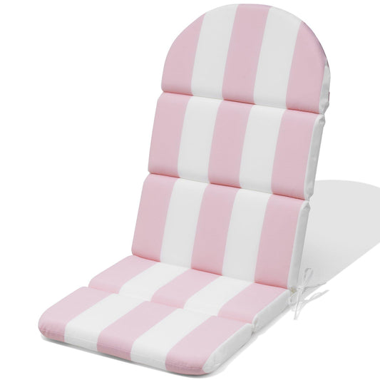 Crestlive Products Adirondack Chair Cushion Outdoor Rocking Chair Cushion Water Repellent 50x19.6x2.3 Inch High Back Patio Cushions Pink White Stripe