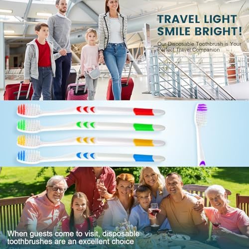 Navona 300 PCS Premium Individually Wrapped Bulk Toothbrush Pack, Disposable Toothbrushes, Kids Toothbrush, Medium Soft Bristle Toothbrushes, Ergonomics Handle, Perfect for Travel Hotel Donation