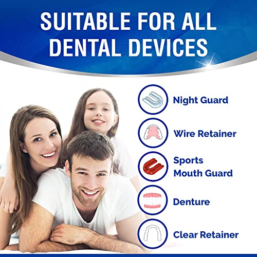 120 units Retainer Cleaner and Denture Cleaning Tablets - Mouthguard cleaner and Denture cleaner tablets Remove Plaque, Odors and Stains from Aligners, Night guard and Removable Dental Appliances