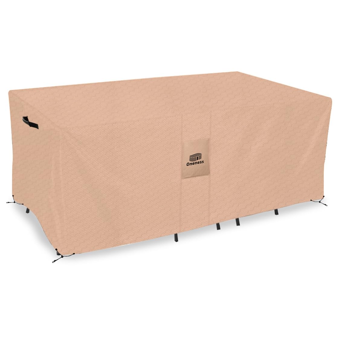 ONENESS Heavy Duty Square Rectangular Patio Table Cover - 74" W x 47" D x 29" H Waterproof Patio Furniture Cover, UV-Resistant Outdoor Dining Table Protector