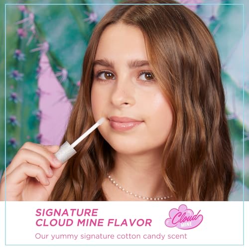 Petite N Pretty Beginner CactiCali Makeup Set for Kids, Teens, & Tweens - Natural Eyeshadow and Cheek Makeup Palette & 10k Shine Lip Gloss (Diamond Heist)
